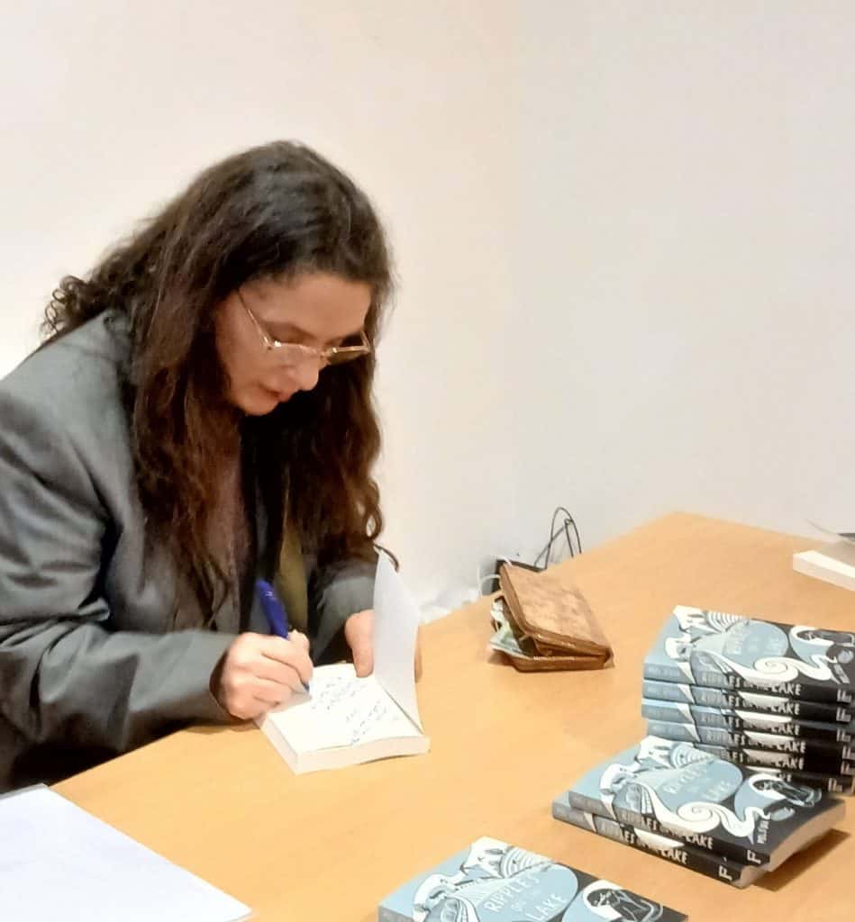 Mel O'Dea signing copies of Ripples of the Lake at Mallow book launch