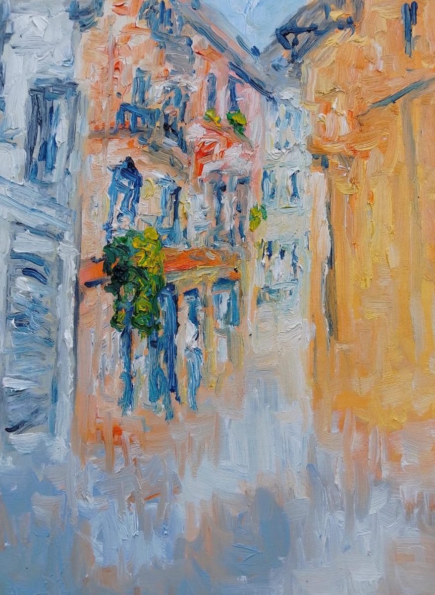 Mel O'Dea Painting urban scape 1